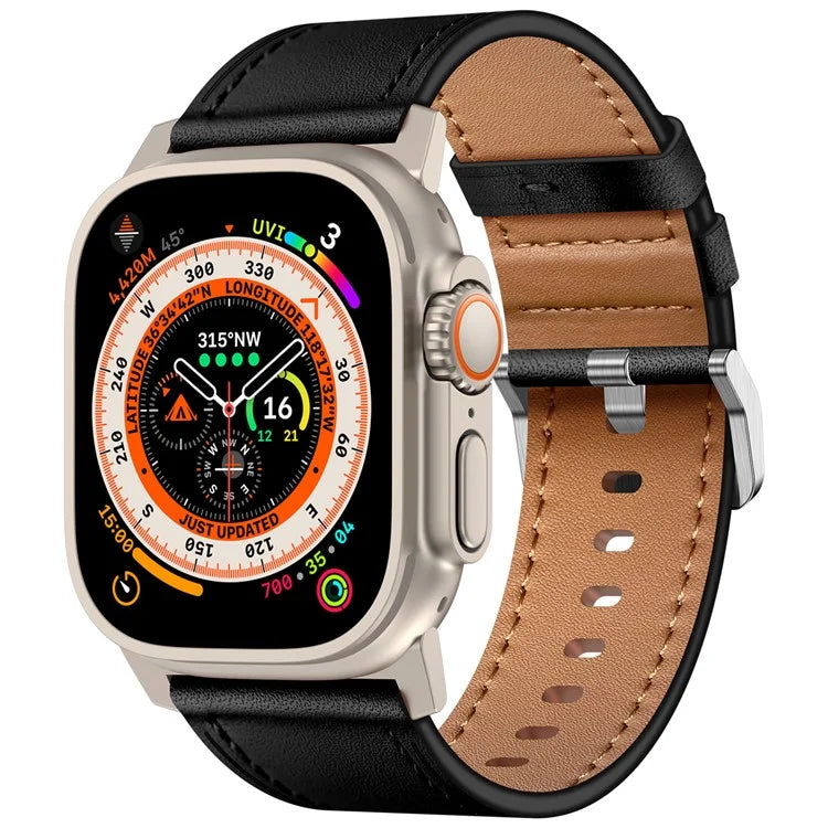 KALEBOL For Apple Watch 10 46mm / Ultra 2 / Ultra 49mm / 9 8 7 45mm / SE (2023) SE (2022) SE 6 5 4 44mm / 3 2 1 42mm Cowhide Leather Band