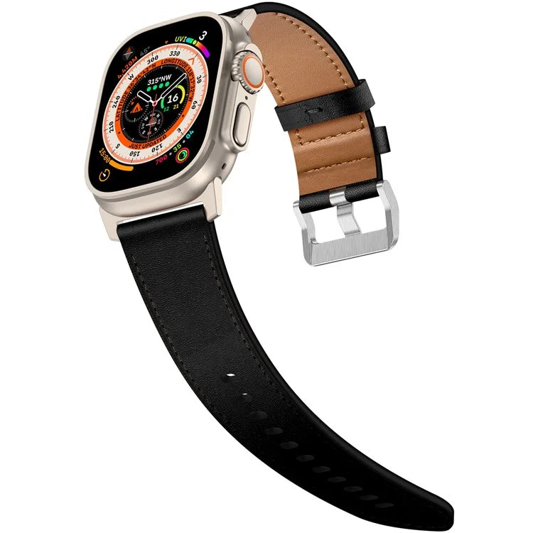 KALEBOL For Apple Watch 10 46mm / Ultra 2 / Ultra 49mm / 9 8 7 45mm / SE (2023) SE (2022) SE 6 5 4 44mm / 3 2 1 42mm Cowhide Leather Band