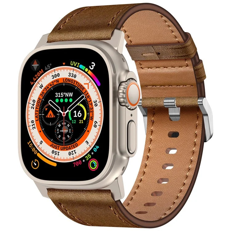 KALEBOL For Apple Watch 10 46mm / Ultra 2 / Ultra 49mm / 9 8 7 45mm / SE (2023) SE (2022) SE 6 5 4 44mm / 3 2 1 42mm Cowhide Leather Band