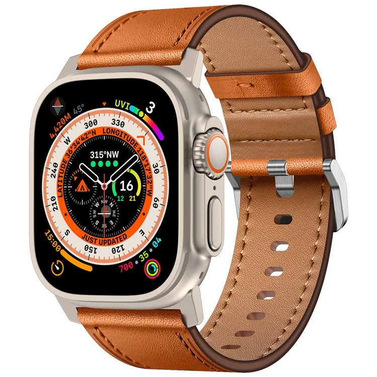 KALEBOL For Apple Watch 10 46mm / Ultra 2 / Ultra 49mm / 9 8 7 45mm / SE (2023) SE (2022) SE 6 5 4 44mm / 3 2 1 42mm Cowhide Leather Band