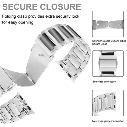 KALEBOL For Apple Watch Series 10 42mm / 9 8 7 41mm / SE (2023) SE (2022) SE 6 5 4 40mm / 3 2 1 38mm Zinc Alloy Watch Band