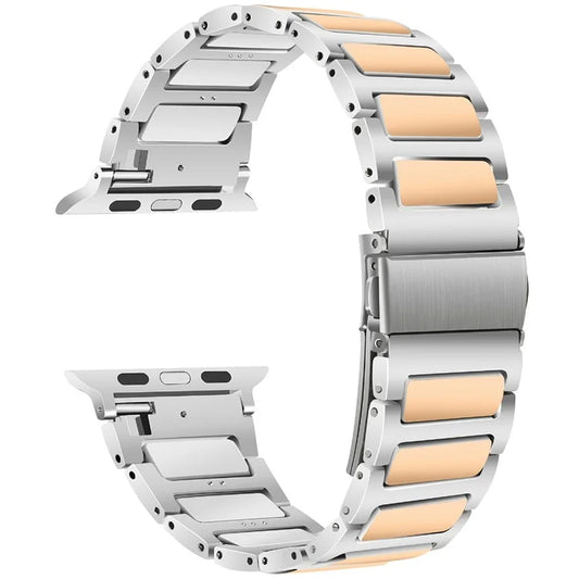 KALEBOL For Apple Watch 10 46mm / Ultra 2 / Ultra 49mm / 9 8 7 45mm / SE (2023) SE (2022) SE 6 5 4 44mm / 3 2 1 42mm Watch Strap Zinc Alloy