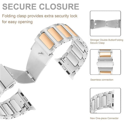 KALEBOL For Apple Watch 10 46mm / Ultra 2 / Ultra 49mm / 9 8 7 45mm / SE (2023) SE (2022) SE 6 5 4 44mm / 3 2 1 42mm Watch Strap Zinc Alloy