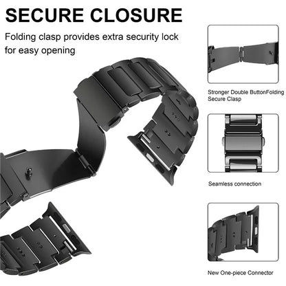 KALEBOL For Apple Watch 10 46mm / Ultra 2 / Ultra 49mm / 9 8 7 45mm / SE (2023) SE (2022) SE 6 5 4 44mm / 3 2 1 42mm Watch Strap Zinc Alloy