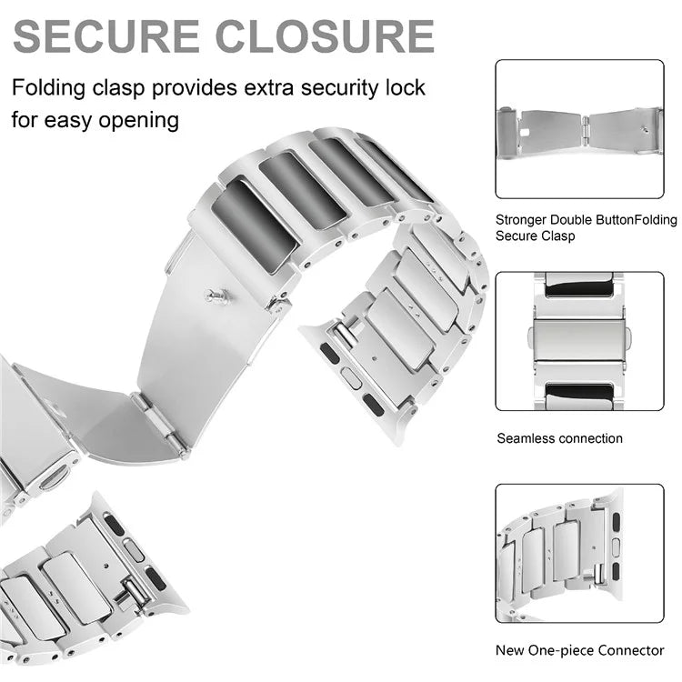 KALEBOL For Apple Watch 10 46mm / Ultra 2 / Ultra 49mm / 9 8 7 45mm / SE (2023) SE (2022) SE 6 5 4 44mm / 3 2 1 42mm Watch Strap Zinc Alloy
