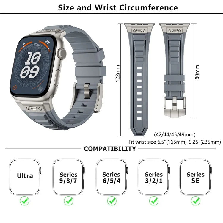 KALEBOL For Apple Watch 10 46mm / Ultra 2 / Ultra 49mm / 9 8 7 45mm / SE (2023) SE (2022) SE 6 5 4 44mm / 3 2 1 42mm Silicone Watch Band