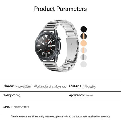 KALEBOL For Huawei Watch 4 / 4 Pro / GT 4 46mm Watch Strap 22mm Zinc Alloy Metal Band