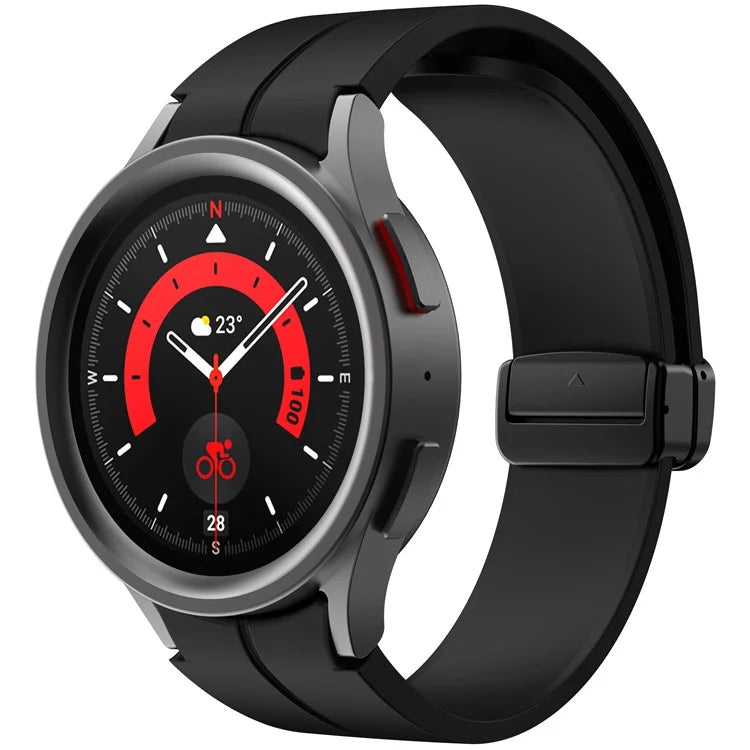 KALEBOL For Samsung Galaxy Watch FE 40mm / Watch6 / Watch6 Classic / Watch 5 / Watch 5 Pro Silicone Watch Strap Magnetic Buckle