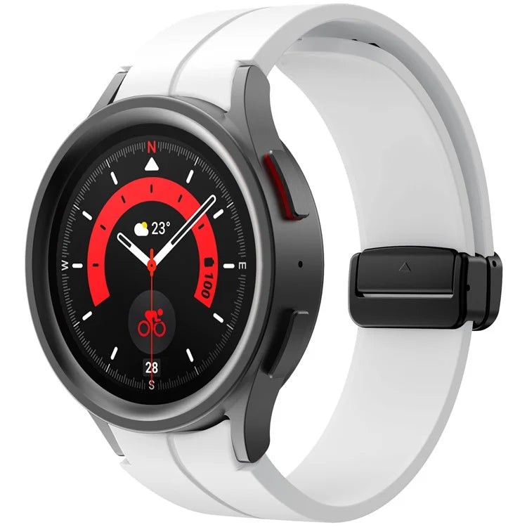 KALEBOL For Samsung Galaxy Watch FE 40mm / Watch6 / Watch6 Classic / Watch 5 / Watch 5 Pro Silicone Watch Strap Magnetic Buckle