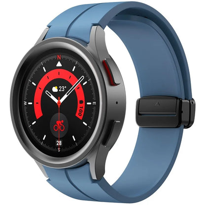 KALEBOL For Samsung Galaxy Watch FE 40mm / Watch6 / Watch6 Classic / Watch 5 / Watch 5 Pro Silicone Watch Strap Magnetic Buckle
