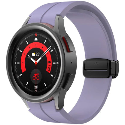 KALEBOL For Samsung Galaxy Watch FE 40mm / Watch6 / Watch6 Classic / Watch 5 / Watch 5 Pro Silicone Watch Strap Magnetic Buckle