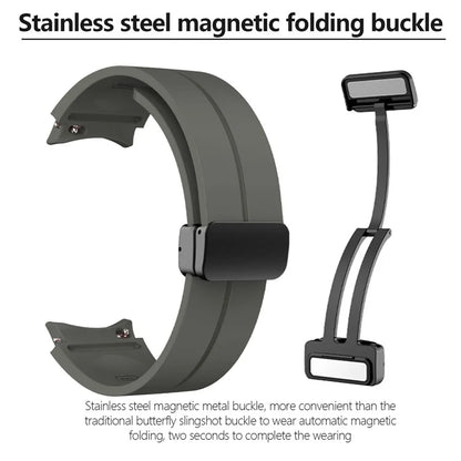 KALEBOL For Samsung Galaxy Watch FE 40mm / Watch6 / Watch6 Classic / Watch 5 / Watch 5 Pro Silicone Watch Strap Magnetic Buckle