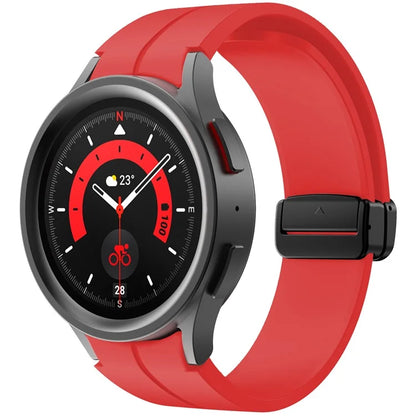 KALEBOL For Samsung Galaxy Watch FE 40mm / Watch6 / Watch6 Classic / Watch 5 / Watch 5 Pro Silicone Watch Strap Magnetic Buckle