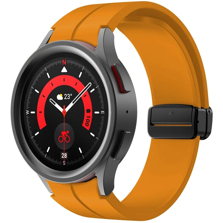 KALEBOL For Samsung Galaxy Watch FE 40mm / Watch6 / Watch6 Classic / Watch 5 / Watch 5 Pro Silicone Watch Strap Magnetic Buckle
