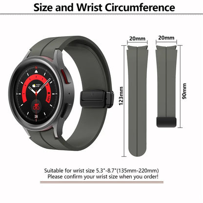 KALEBOL For Samsung Galaxy Watch FE 40mm / Watch6 / Watch6 Classic / Watch 5 / Watch 5 Pro Silicone Watch Strap Magnetic Buckle