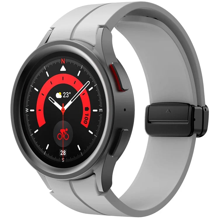 KALEBOL For Samsung Galaxy Watch FE 40mm / Watch6 / Watch6 Classic / Watch 5 / Watch 5 Pro Silicone Watch Strap Magnetic Buckle