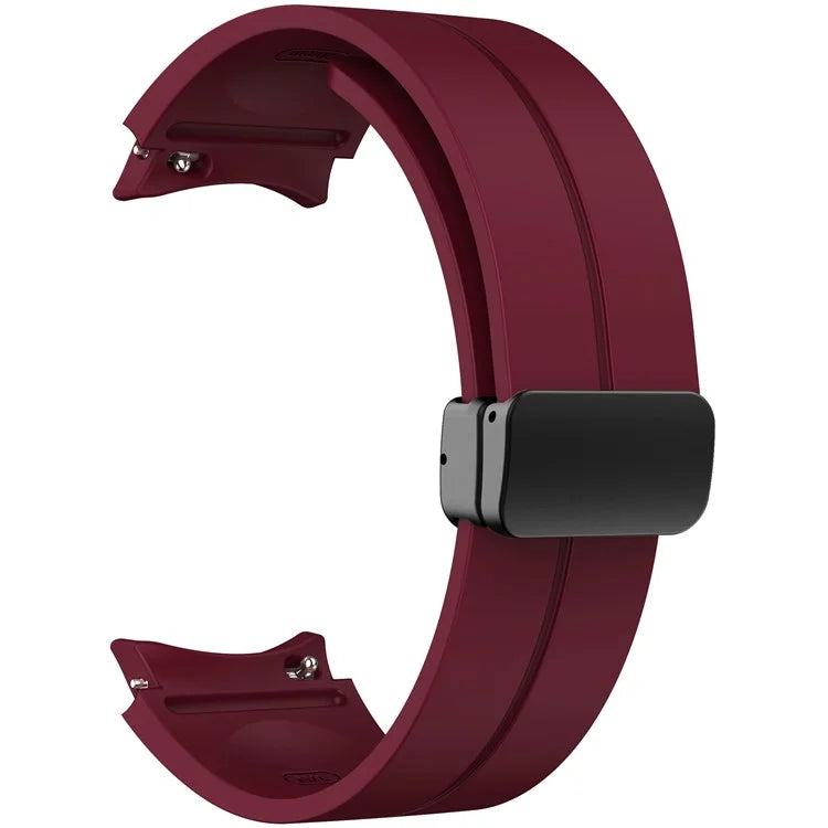 KALEBOL For Samsung Galaxy Watch FE 40mm / Watch6 / Watch6 Classic / Watch 5 / Watch 5 Pro Silicone Watch Strap Magnetic Buckle