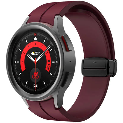 KALEBOL For Samsung Galaxy Watch FE 40mm / Watch6 / Watch6 Classic / Watch 5 / Watch 5 Pro Silicone Watch Strap Magnetic Buckle