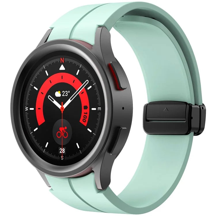 KALEBOL For Samsung Galaxy Watch FE 40mm / Watch6 / Watch6 Classic / Watch 5 / Watch 5 Pro Silicone Watch Strap Magnetic Buckle