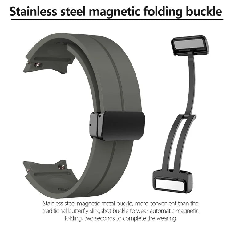 KALEBOL For Samsung Galaxy Watch FE 40mm / Watch6 / Watch6 Classic / Watch 5 / Watch 5 Pro Silicone Watch Strap Magnetic Buckle