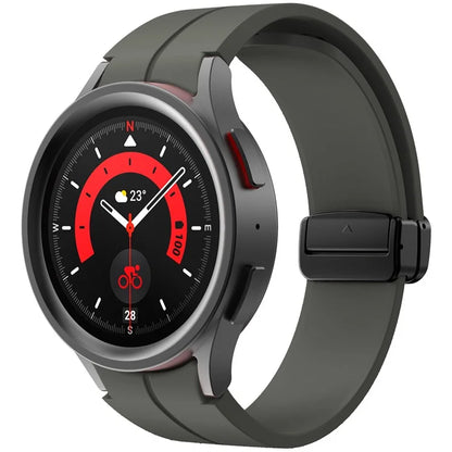 KALEBOL For Samsung Galaxy Watch FE 40mm / Watch6 / Watch6 Classic / Watch 5 / Watch 5 Pro Silicone Watch Strap Magnetic Buckle