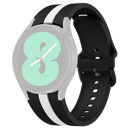 KALEBOL For Samsung Galaxy Watch FE 40mm / Watch6 / Watch6 Classic / Watch 5 / Watch 5 Pro Watch Strap Dual Color Silicone Band