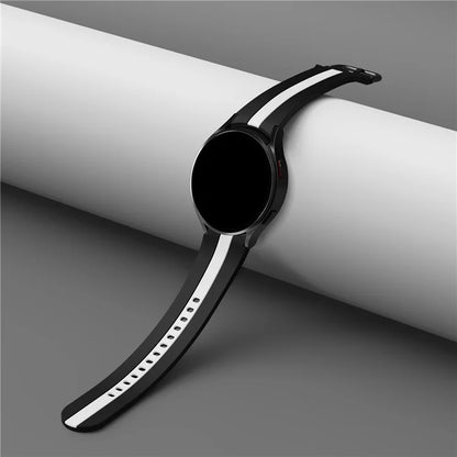 KALEBOL For Samsung Galaxy Watch FE 40mm / Watch6 / Watch6 Classic / Watch 5 / Watch 5 Pro Watch Strap Dual Color Silicone Band