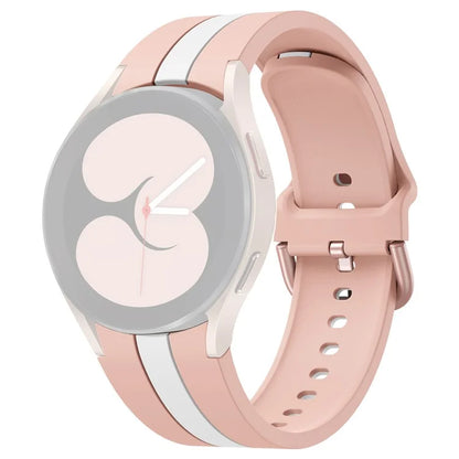 KALEBOL For Samsung Galaxy Watch FE 40mm / Watch6 / Watch6 Classic / Watch 5 / Watch 5 Pro Watch Strap Dual Color Silicone Band