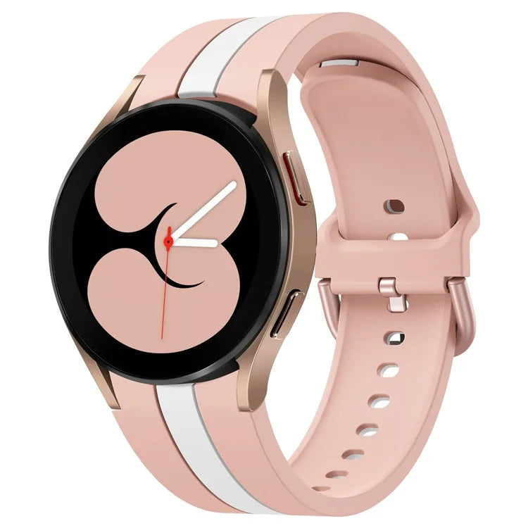 KALEBOL For Samsung Galaxy Watch FE 40mm / Watch6 / Watch6 Classic / Watch 5 / Watch 5 Pro Watch Strap Dual Color Silicone Band