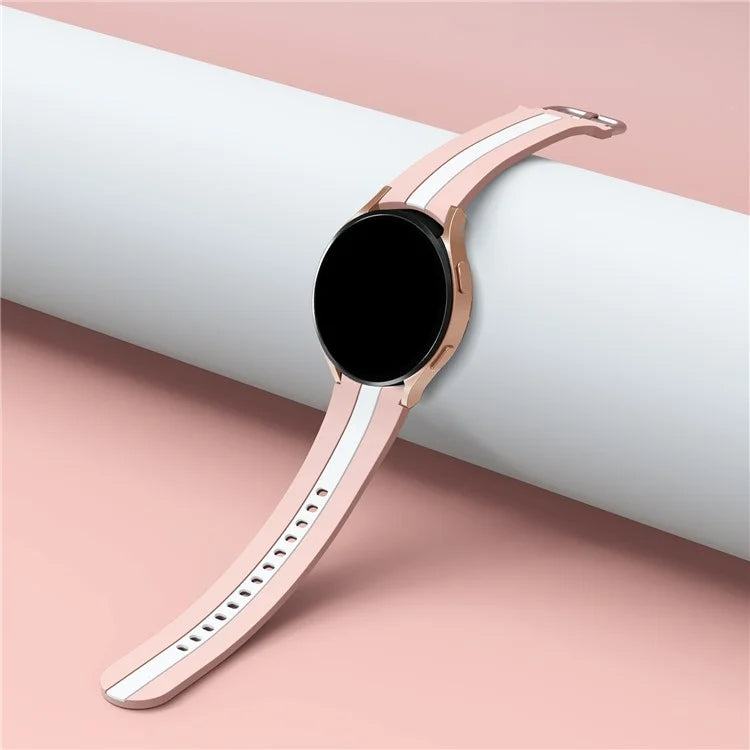 KALEBOL For Samsung Galaxy Watch FE 40mm / Watch6 / Watch6 Classic / Watch 5 / Watch 5 Pro Watch Strap Dual Color Silicone Band