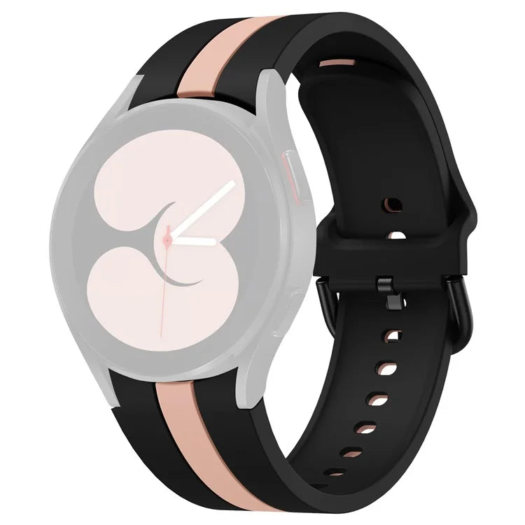 KALEBOL For Samsung Galaxy Watch FE 40mm / Watch6 / Watch6 Classic / Watch 5 / Watch 5 Pro Watch Strap Dual Color Silicone Band