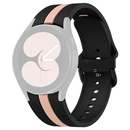 KALEBOL For Samsung Galaxy Watch FE 40mm / Watch6 / Watch6 Classic / Watch 5 / Watch 5 Pro Watch Strap Dual Color Silicone Band
