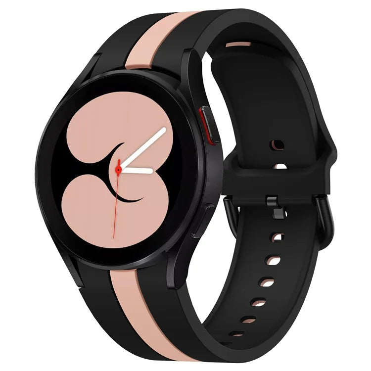 KALEBOL For Samsung Galaxy Watch FE 40mm / Watch6 / Watch6 Classic / Watch 5 / Watch 5 Pro Watch Strap Dual Color Silicone Band