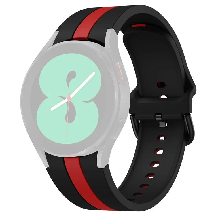 KALEBOL For Samsung Galaxy Watch FE 40mm / Watch6 / Watch6 Classic / Watch 5 / Watch 5 Pro Watch Strap Dual Color Silicone Band