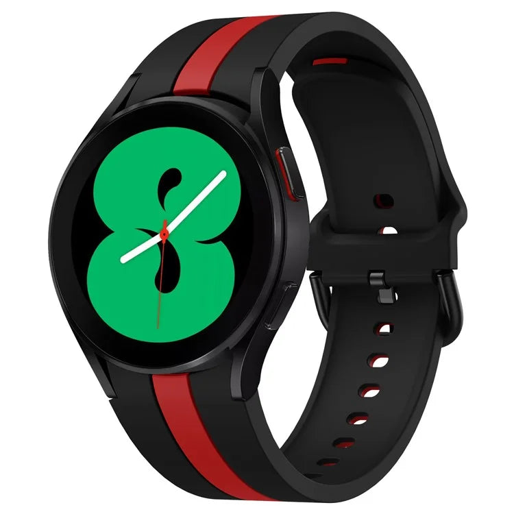 KALEBOL For Samsung Galaxy Watch FE 40mm / Watch6 / Watch6 Classic / Watch 5 / Watch 5 Pro Watch Strap Dual Color Silicone Band