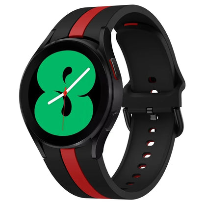 KALEBOL For Samsung Galaxy Watch FE 40mm / Watch6 / Watch6 Classic / Watch 5 / Watch 5 Pro Watch Strap Dual Color Silicone Band