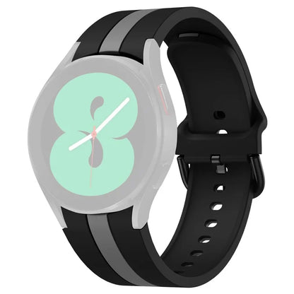 KALEBOL For Samsung Galaxy Watch FE 40mm / Watch6 / Watch6 Classic / Watch 5 / Watch 5 Pro Watch Strap Dual Color Silicone Band