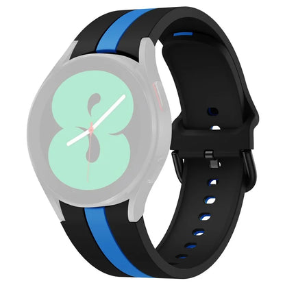 KALEBOL For Samsung Galaxy Watch FE 40mm / Watch6 / Watch6 Classic / Watch 5 / Watch 5 Pro Watch Strap Dual Color Silicone Band