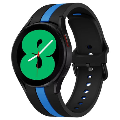 KALEBOL For Samsung Galaxy Watch FE 40mm / Watch6 / Watch6 Classic / Watch 5 / Watch 5 Pro Watch Strap Dual Color Silicone Band
