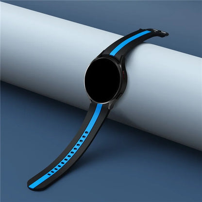 KALEBOL For Samsung Galaxy Watch FE 40mm / Watch6 / Watch6 Classic / Watch 5 / Watch 5 Pro Watch Strap Dual Color Silicone Band
