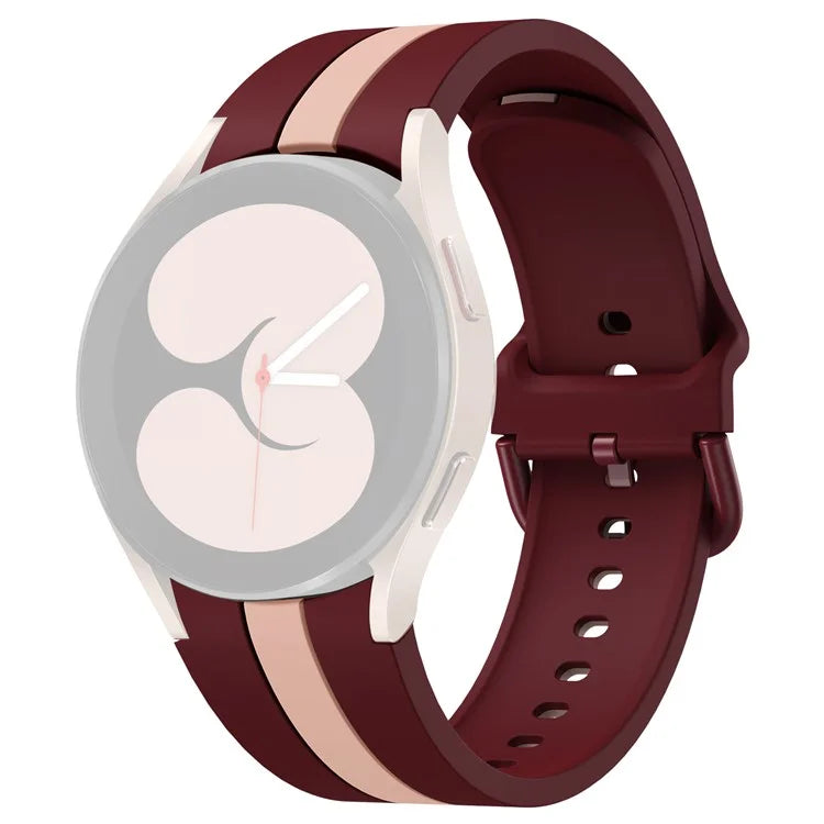 KALEBOL For Samsung Galaxy Watch FE 40mm / Watch6 / Watch6 Classic / Watch 5 / Watch 5 Pro Watch Strap Dual Color Silicone Band