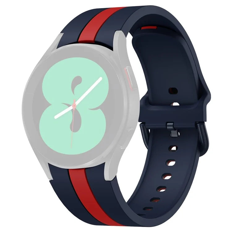 KALEBOL For Samsung Galaxy Watch FE 40mm / Watch6 / Watch6 Classic / Watch 5 / Watch 5 Pro Watch Strap Dual Color Silicone Band