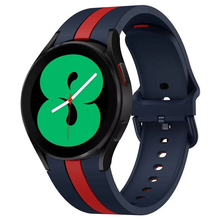 KALEBOL For Samsung Galaxy Watch FE 40mm / Watch6 / Watch6 Classic / Watch 5 / Watch 5 Pro Watch Strap Dual Color Silicone Band