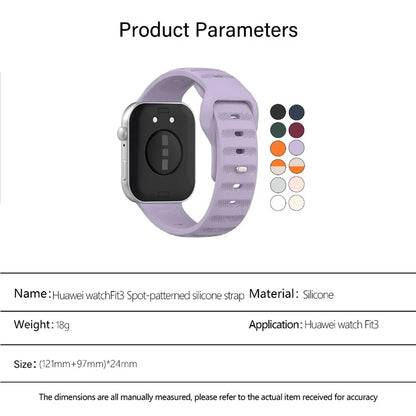 KALEBOL For Huawei Watch Fit 3 Silicone Watch Band Spot Patterned Wrist Strap
