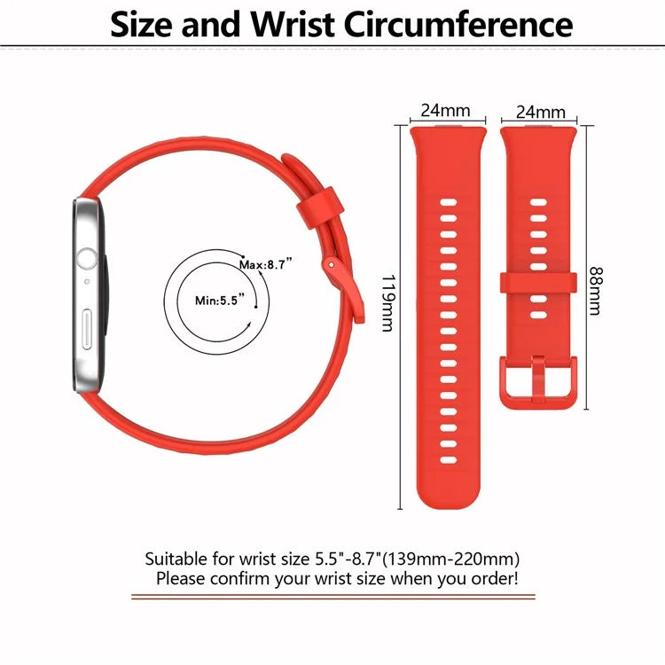 KALEBOL For Huawei Watch Fit 3 Silicone Watch Strap Wrist Band with Colorful Pin Buckle