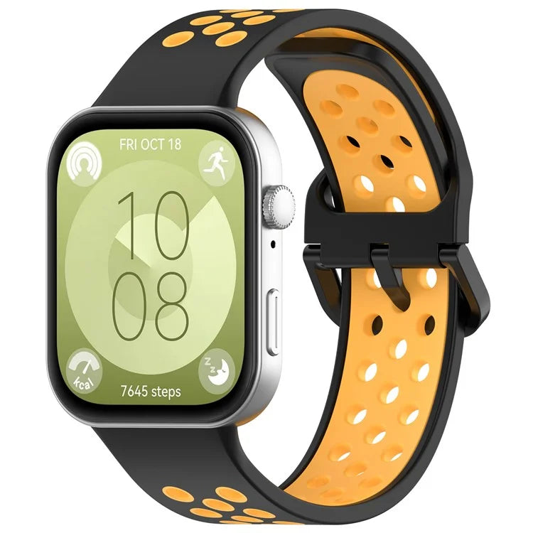KALEBOL For Huawei Watch Fit 3 Silicone Watch Strap Dual Color Adjustable Band
