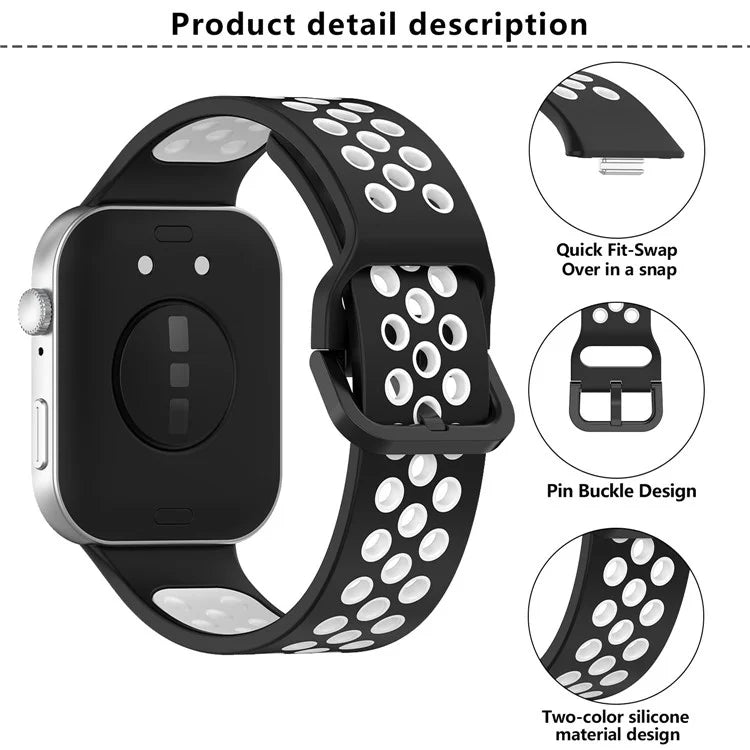 KALEBOL For Huawei Watch Fit 3 Silicone Watch Strap Dual Color Adjustable Band