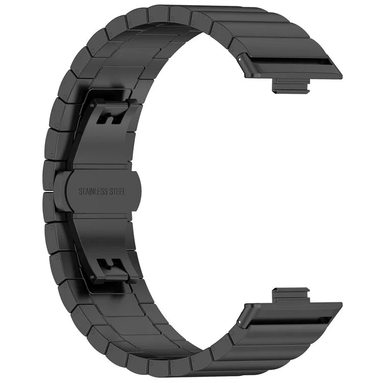 KALEBOL For Huawei Watch Fit 3 Stainless Steel Watch Strap Metal Bow Buckle Wrist Band