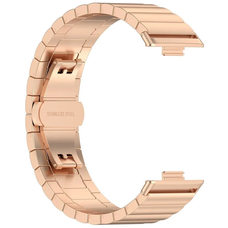 KALEBOL For Huawei Watch Fit 3 Stainless Steel Watch Strap Metal Bow Buckle Wrist Band