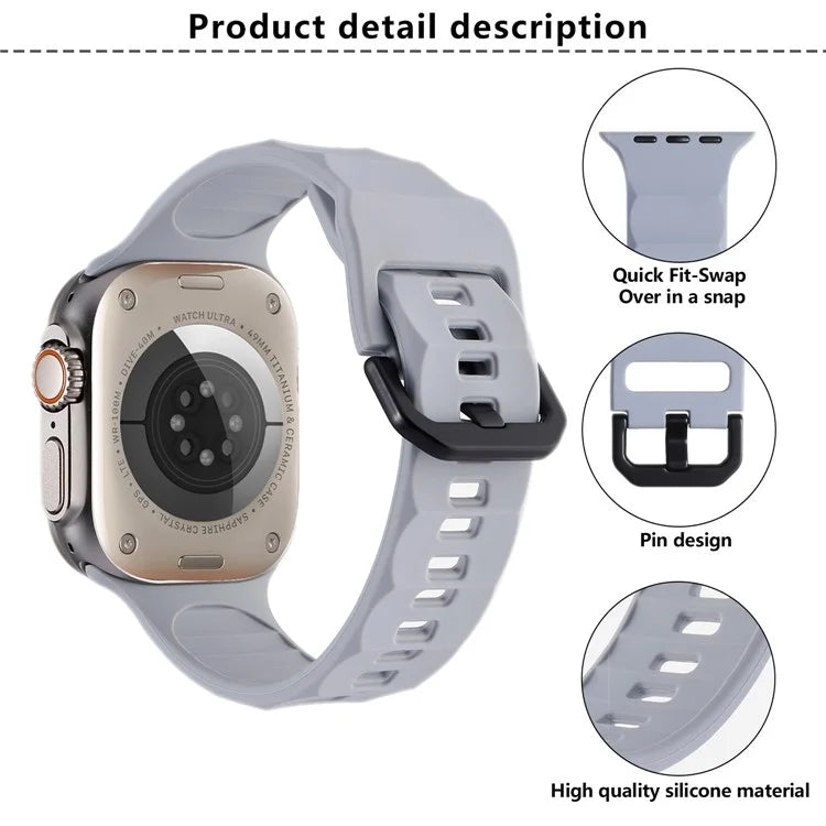 KALEBOL For Apple Watch 10 46mm / Ultra 2 / Ultra 49mm / 9 8 7 45mm / SE (2023) SE (2022) SE 6 5 4 44mm / 3 2 1 42mm Silicone Sport Watch Strap